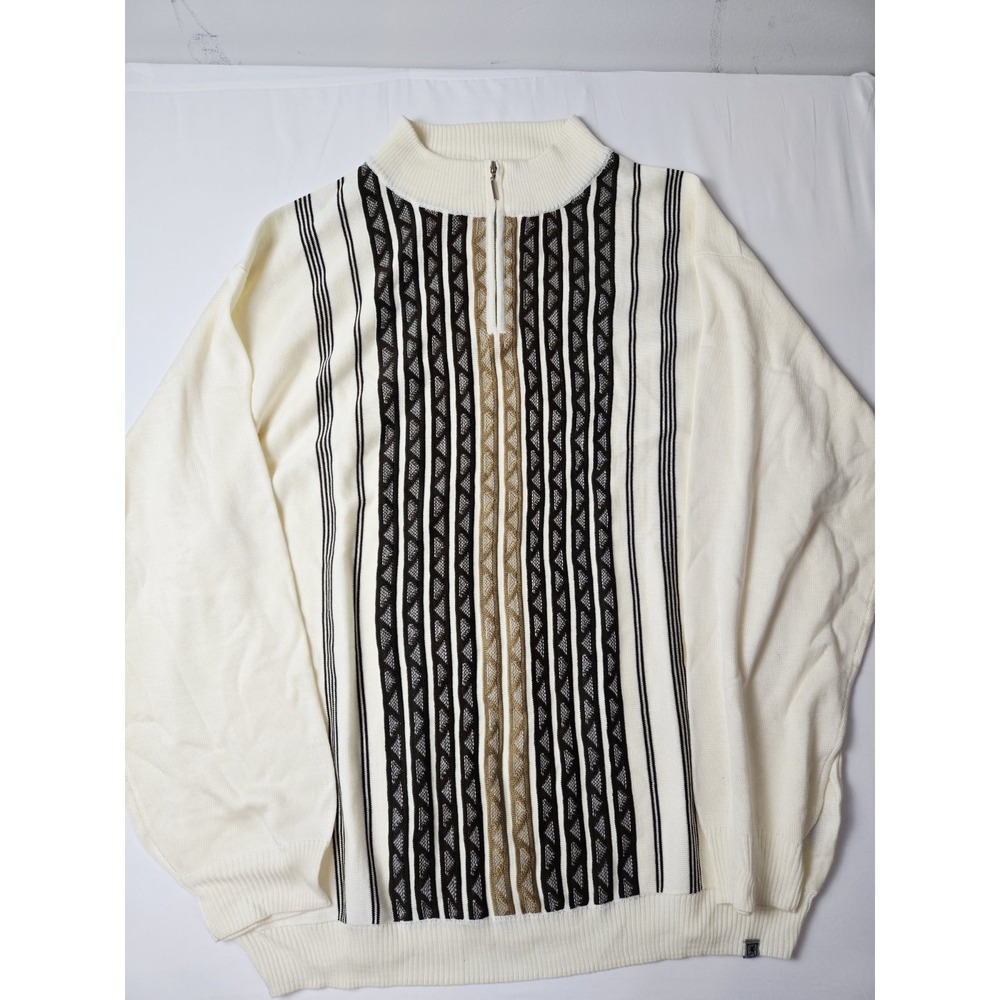 Stacy Adams Mens pullover 1/4 zip sweater black white‎ 4XL